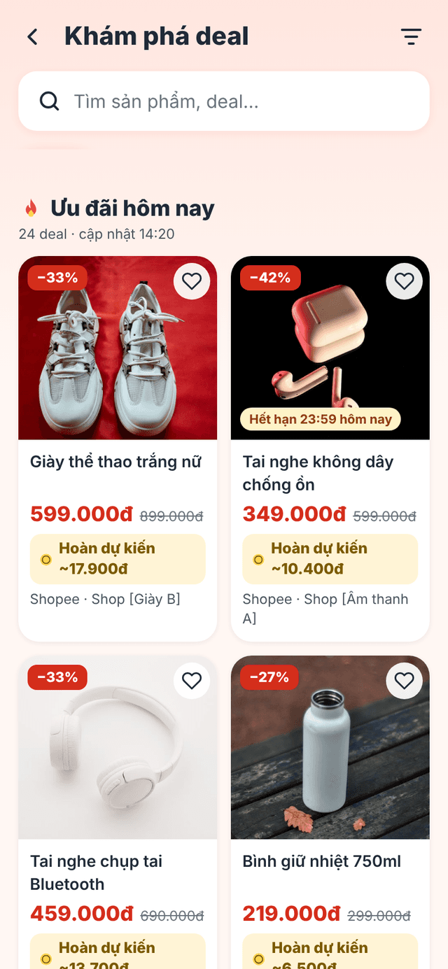 Màn Khám phá deal
